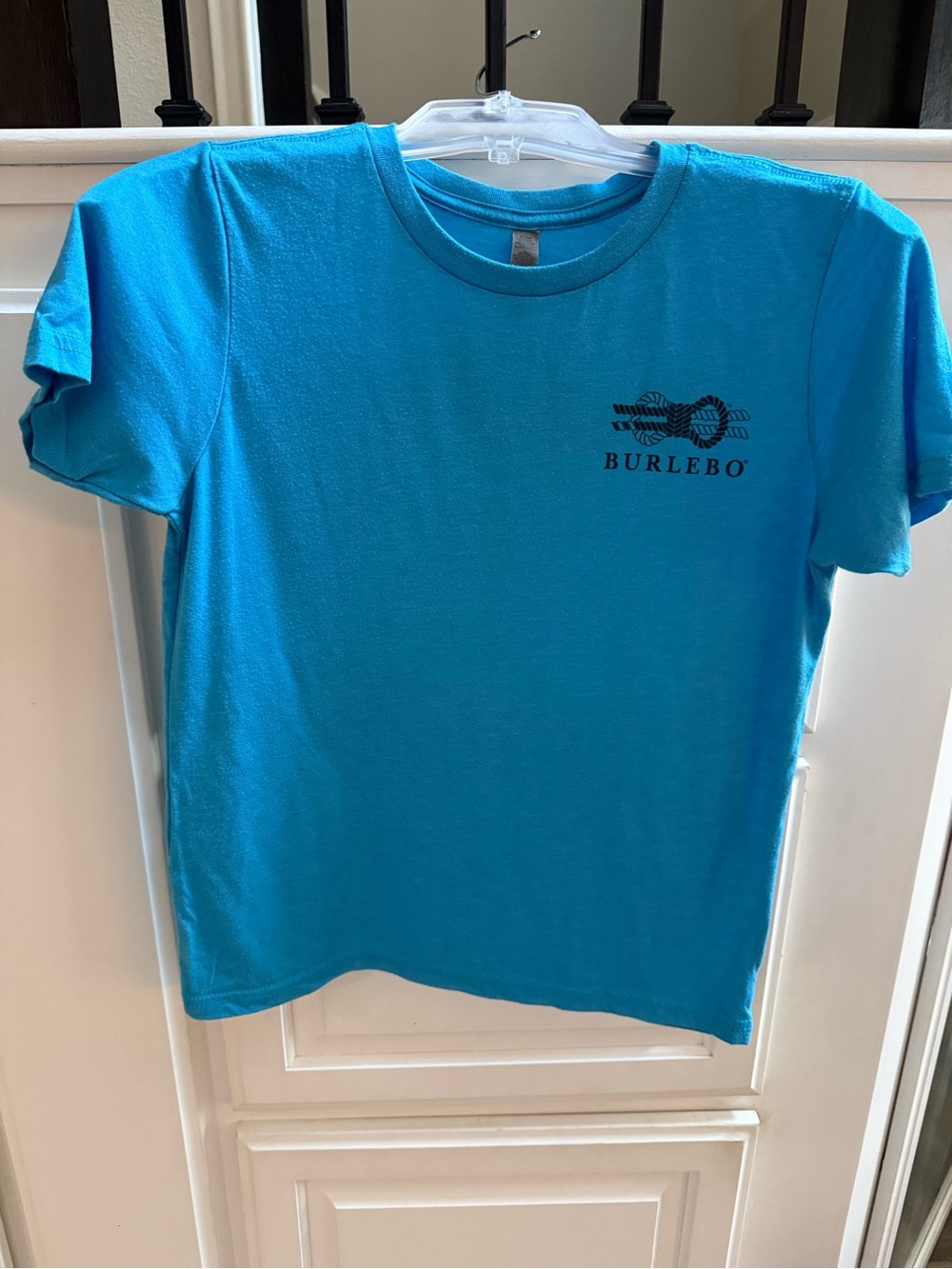 BURLEBO Kid’s Short-Sleeve Crewneck Tee in Turquoise Blue